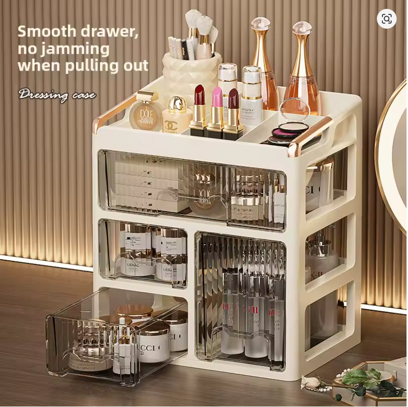 MAKEUP ORGANIZER WITH DRAWERS, ELEGANT DESIGN.
