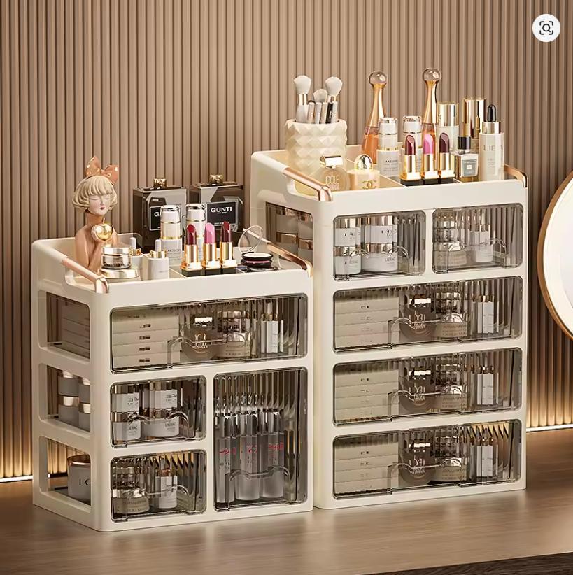 MAKEUP ORGANIZER WITH DRAWERS, ELEGANT DESIGN.