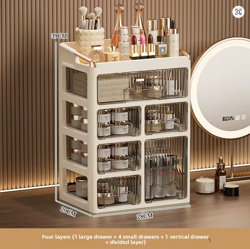 MAKEUP ORGANIZER WITH DRAWERS, ELEGANT DESIGN.